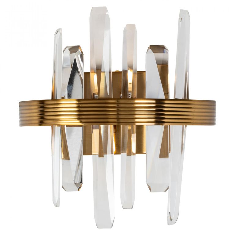 Brigh Crystal and Gold Wall Lamp