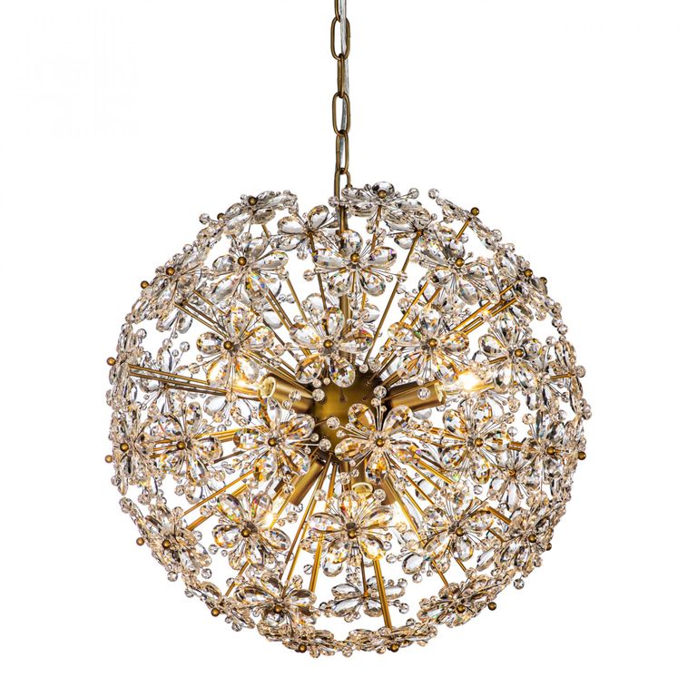 Cyntha Crystal and Bronze Chandelier