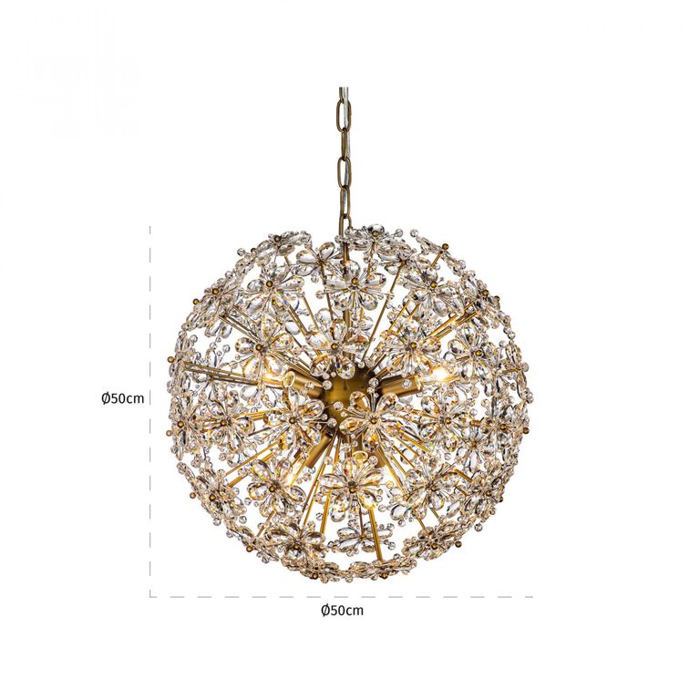 Cyntha Crystal and Bronze Chandelier