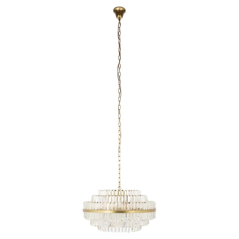 Desire Crystal and Brushed Gold Medium Chandelier