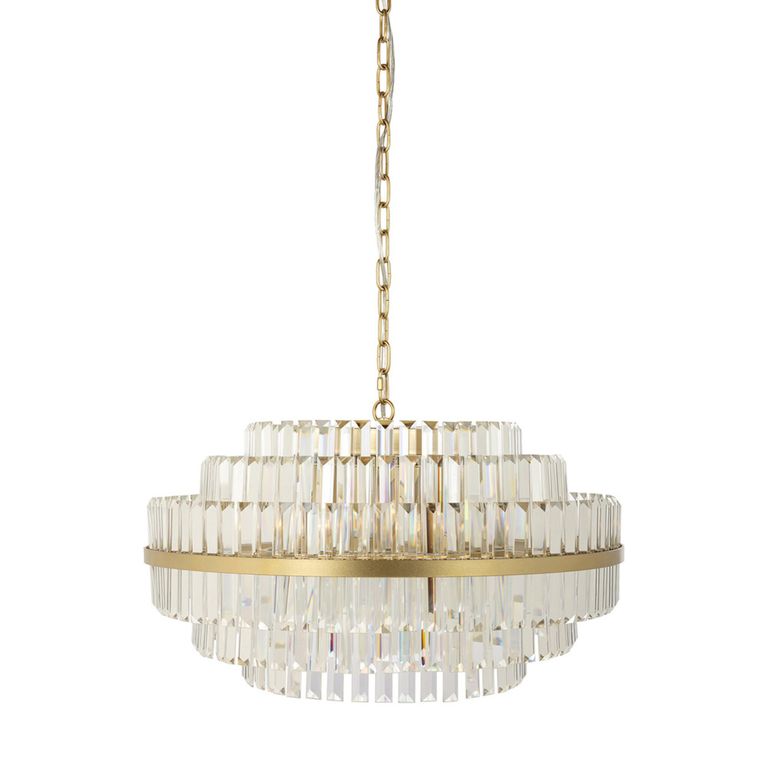Desire Crystal and Brushed Gold Medium Chandelier