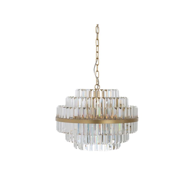 Desire Crystal and Brushed Gold Small Chandelier