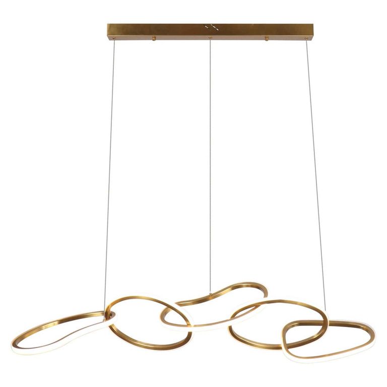 Flyn Glass and Brushed Gold Chandelier