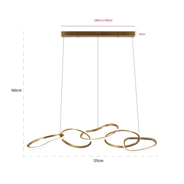 Flyn Glass and Brushed Gold Chandelier