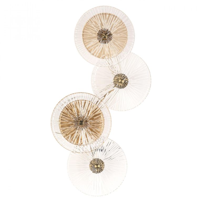 Linzi Glass and Brushed Gold Wall Lamp