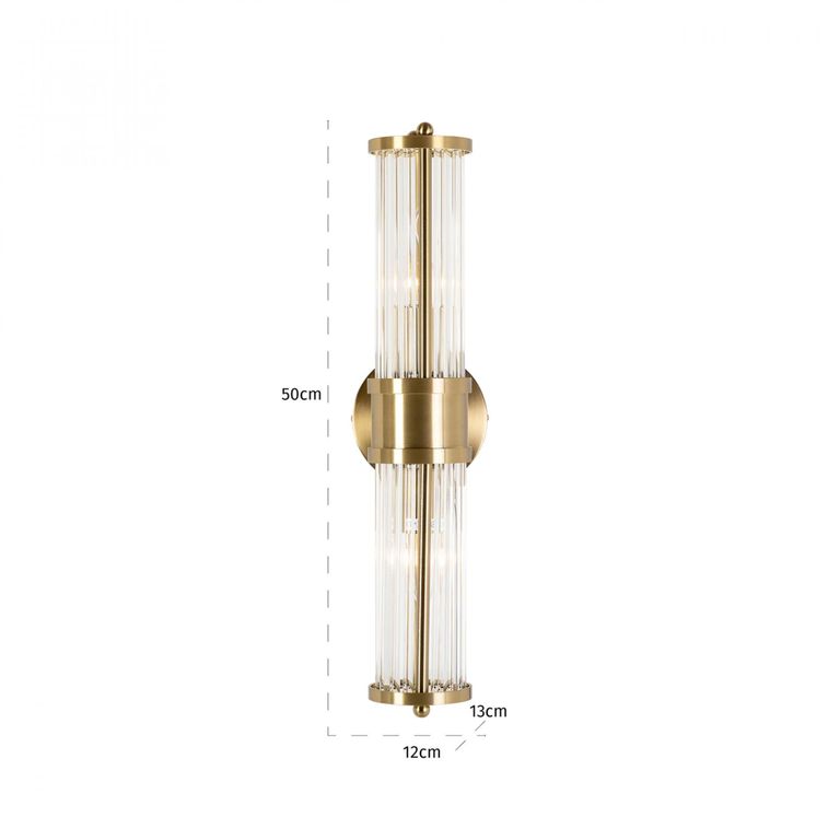 Lyan Glass and Brushed Gold Wall Lamp