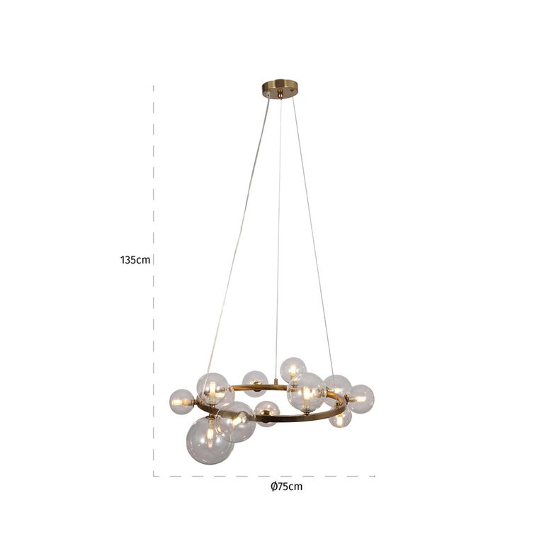 Yosie Glass and Brushed Gold Chandelier