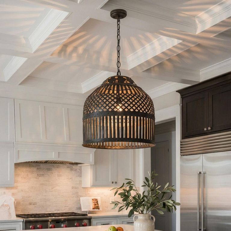 Chateaux Dome Pendant Light - Black - Metal
