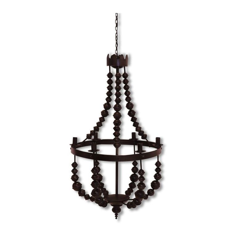 Bourgogne Beaded Chandelier - Black - Metal