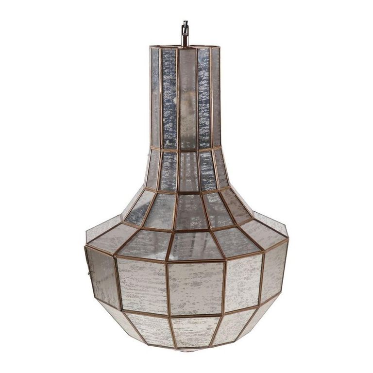 Indora Geometric Pendant Light - Antique Brass - Glass and Metal