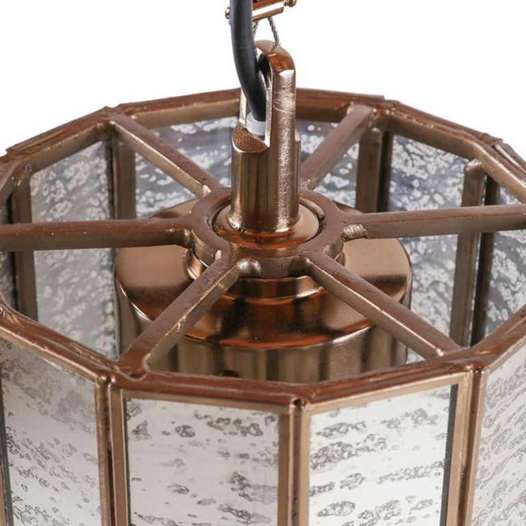 Indora Geometric Pendant Light - Antique Brass - Glass and Metal