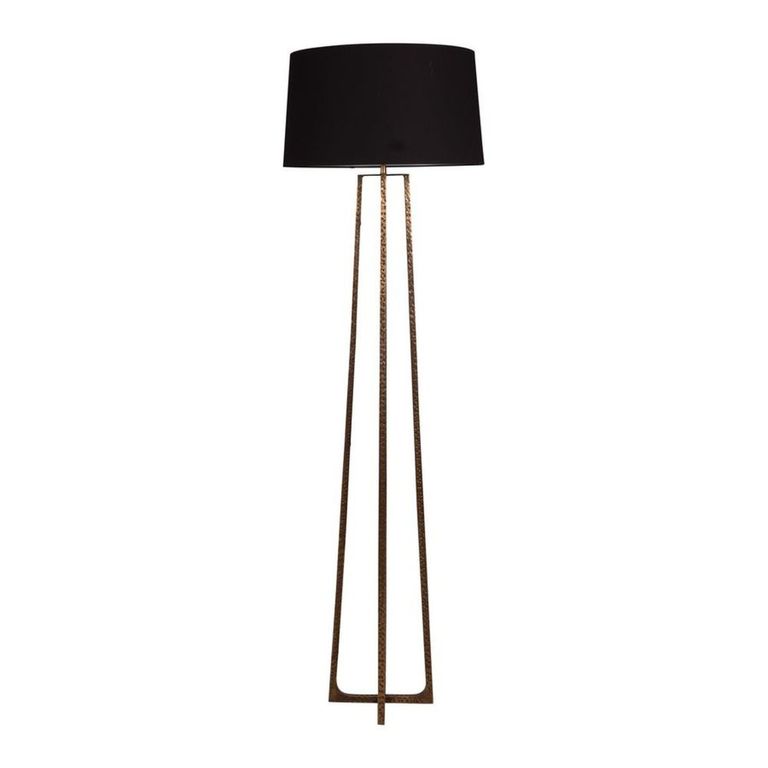 Lesina Tripod Floor Lamp - Black and Antique Brass - Metal