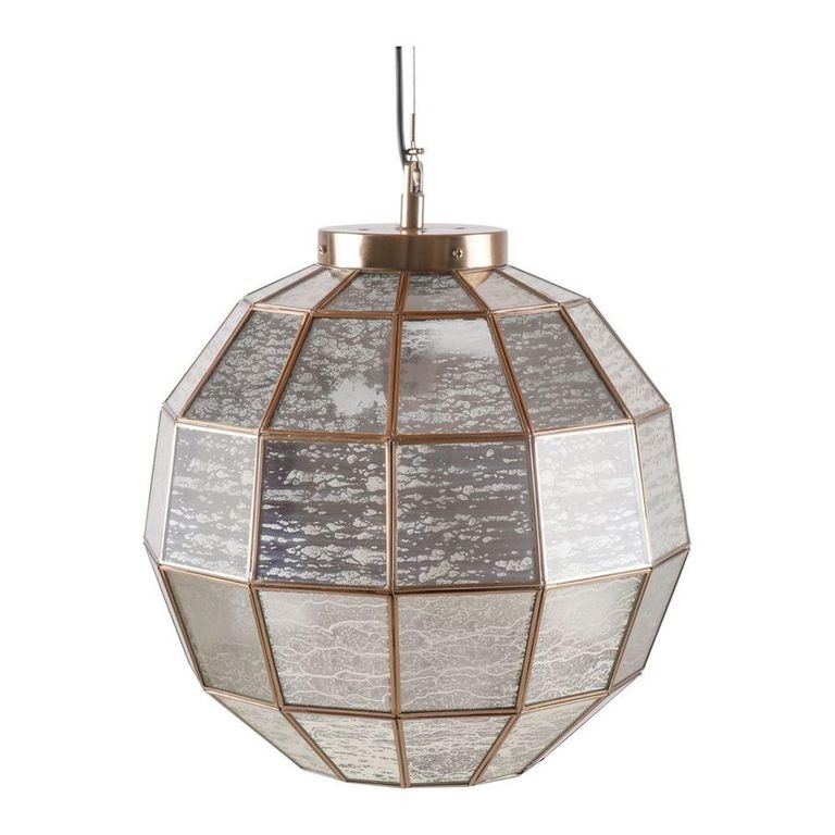 Sakur Globe Pendant Light - Antique Brass - Glass and Metal