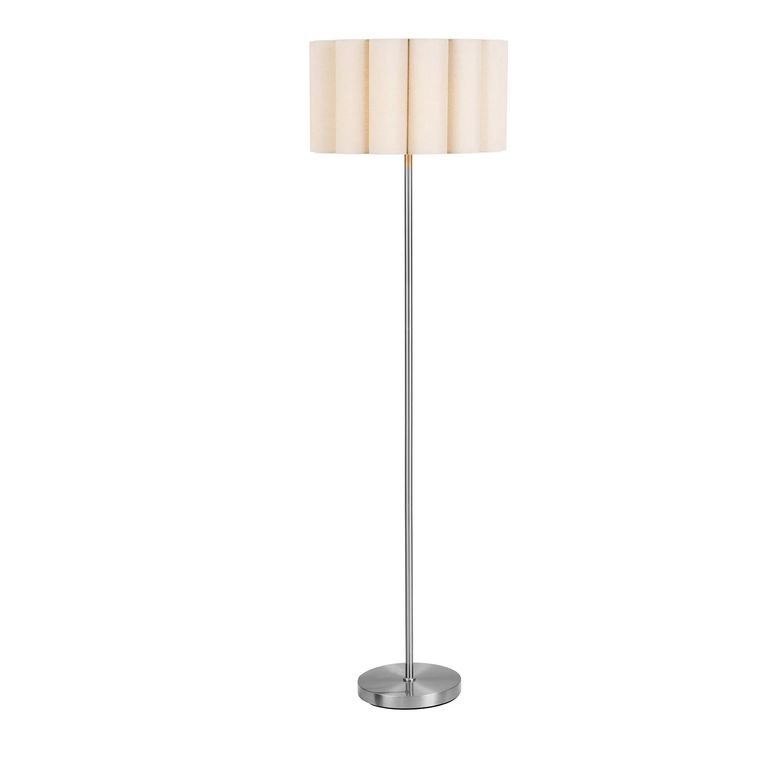 Wattom Floor Lamp - Beige and Grey - Linen and Steel