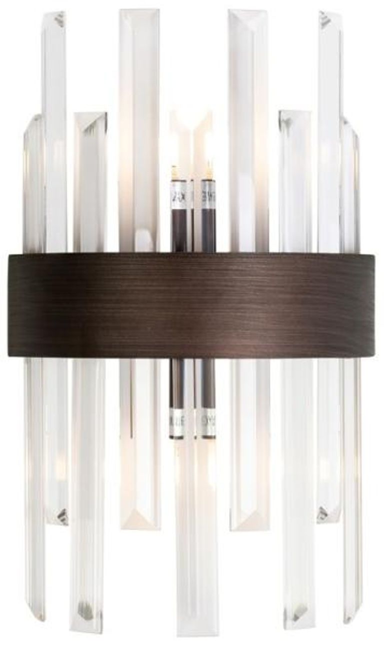 Avan Glass and Bronze Wall Lamp