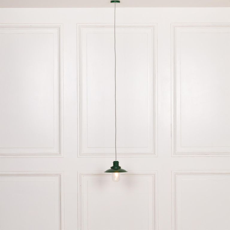 Fishermans Ceiling Light - British Green Painted Metal