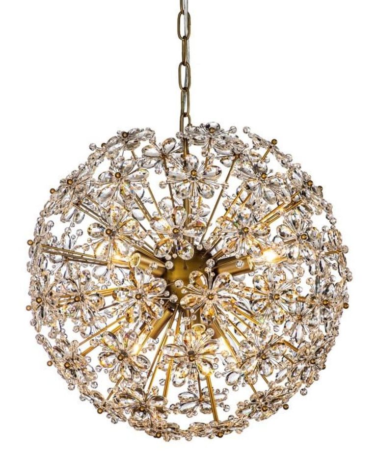 Cyntha Crystal and Bronze Chandelier