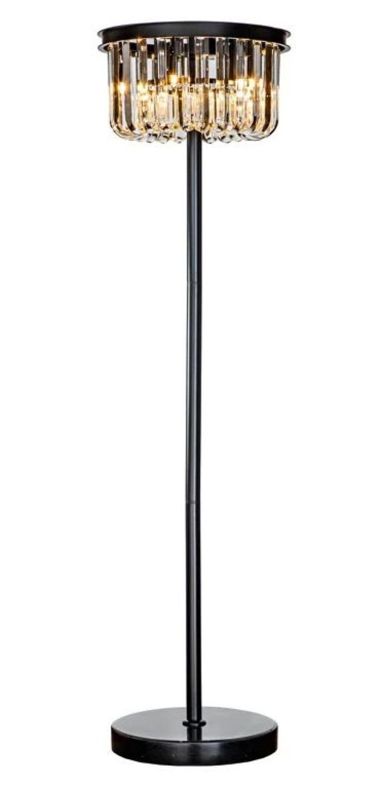 Dagmar Glass and Black Metal Floor Lamp