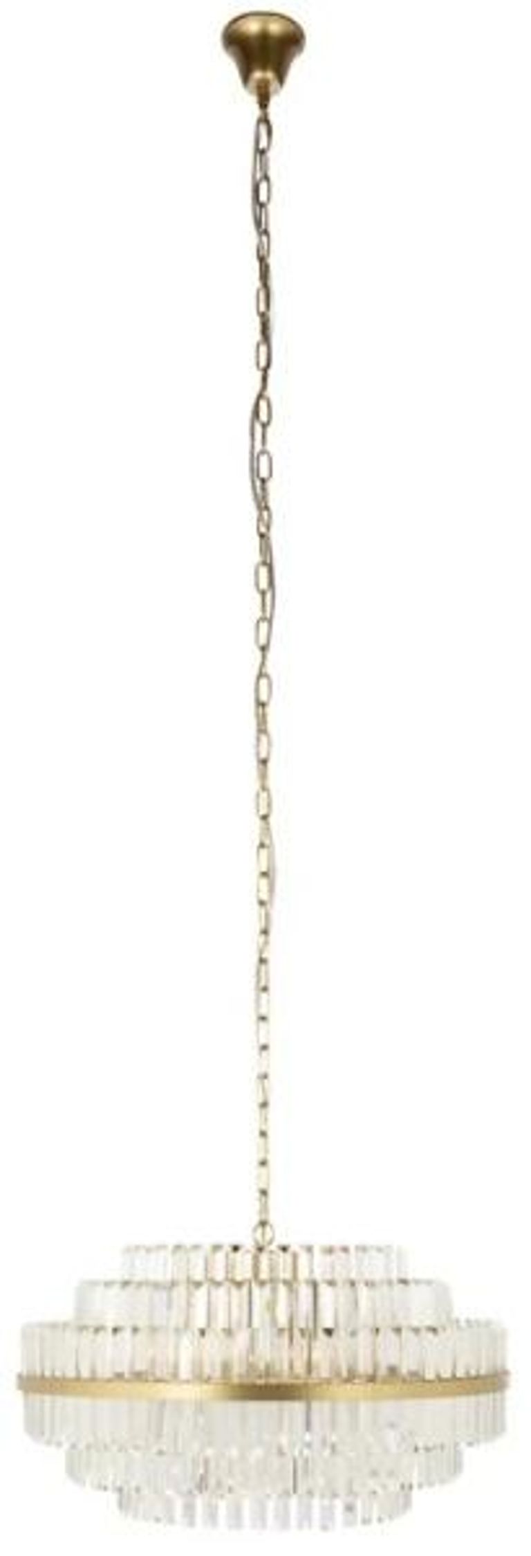Desire Crystal and Brushed Gold Medium Chandelier