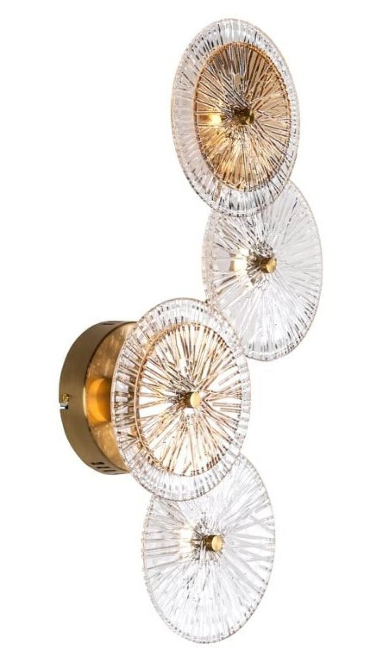 Linzi Glass and Brushed Gold Wall Lamp