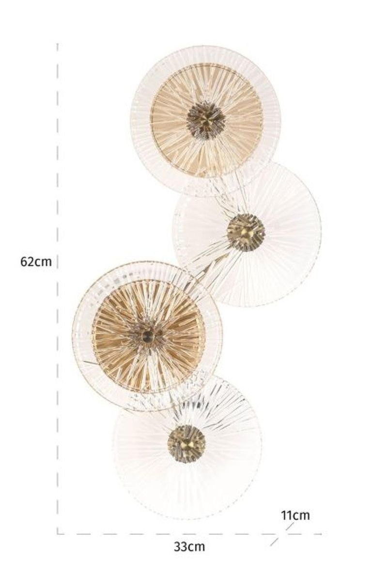 Linzi Glass and Brushed Gold Wall Lamp