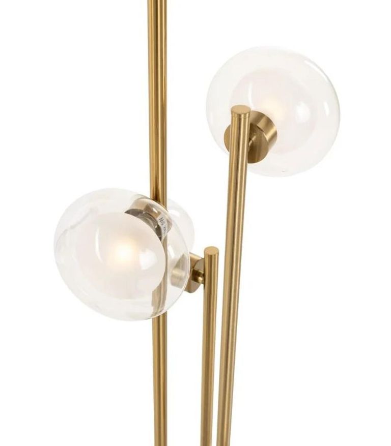Luva Glass and Gold Metal Floor Lamp