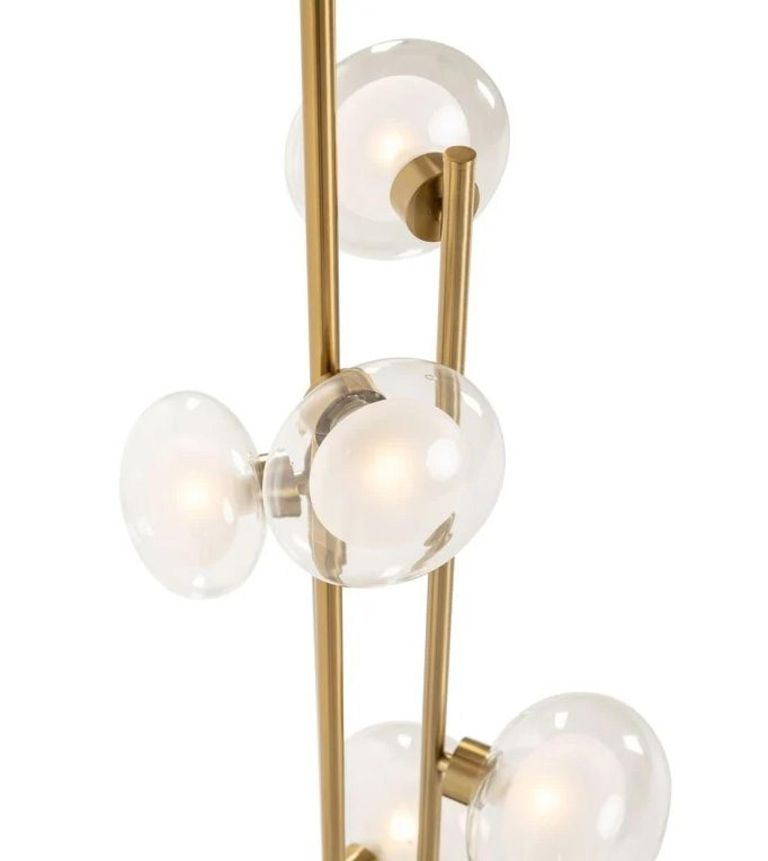 Luva Glass and Gold Metal Floor Lamp