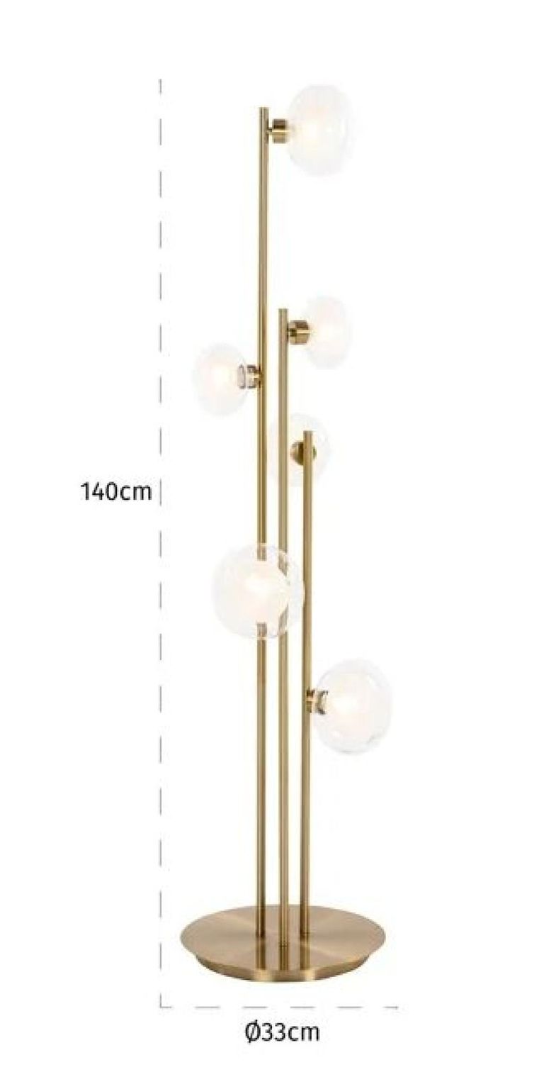 Luva Glass and Gold Metal Floor Lamp
