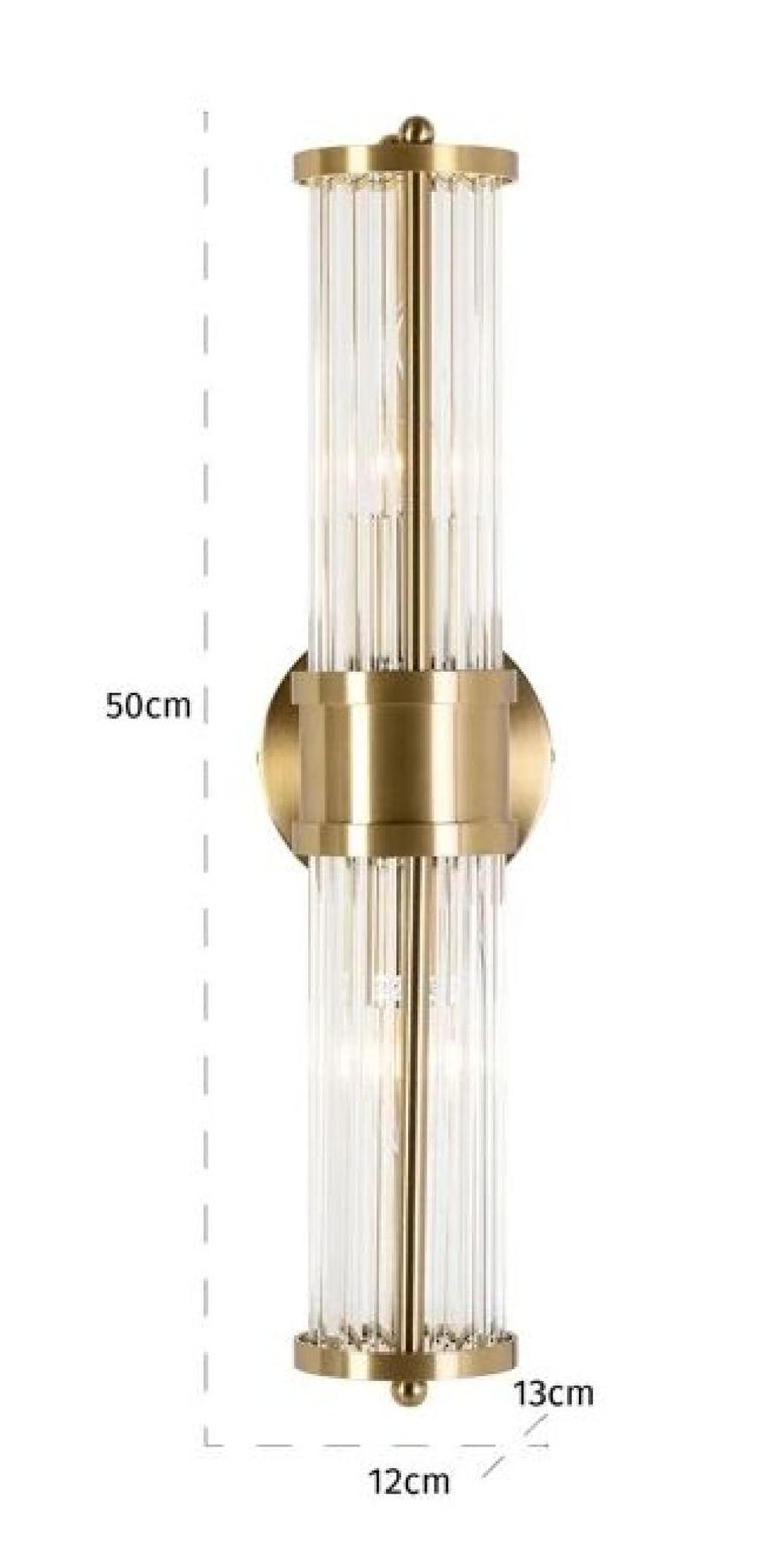 Lyan Glass and Brushed Gold Wall Lamp