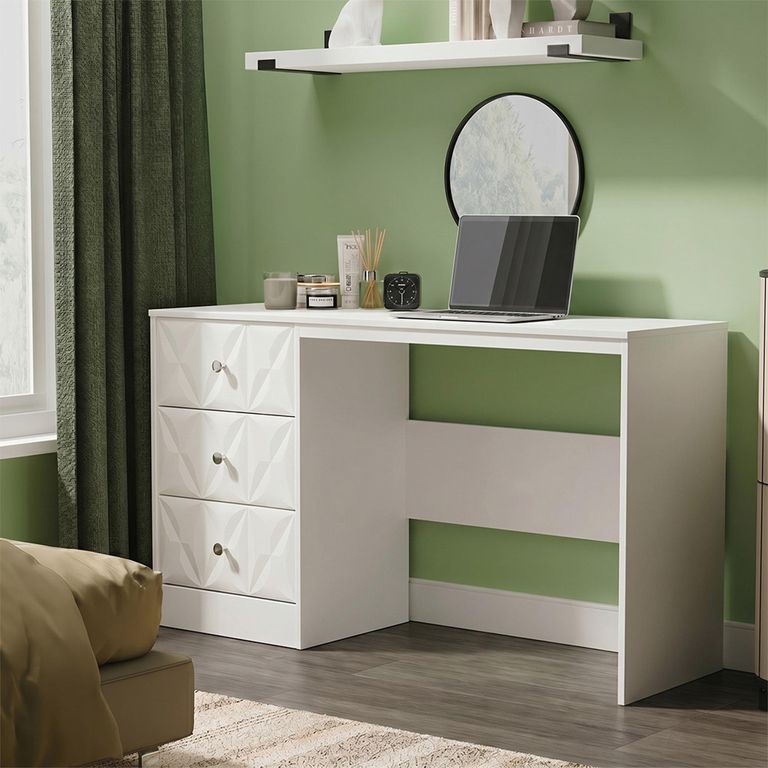 San Jose Desk - 3 Drawer - White