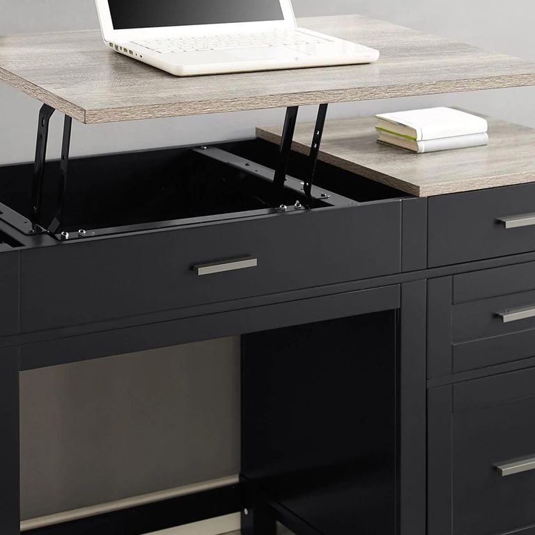 Carver Lift Top Office Desk - Black - 9257196COMUK