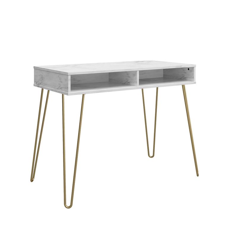Novogratz Athena Desk - White Marble - AW9618891COMNUK