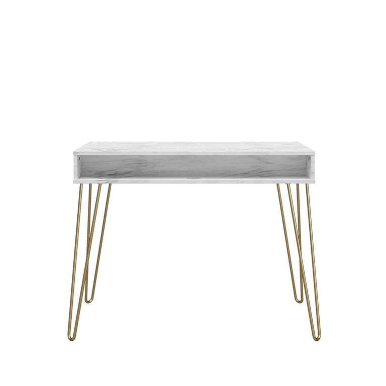Novogratz Athena Desk - White Marble - AW9618891COMNUK