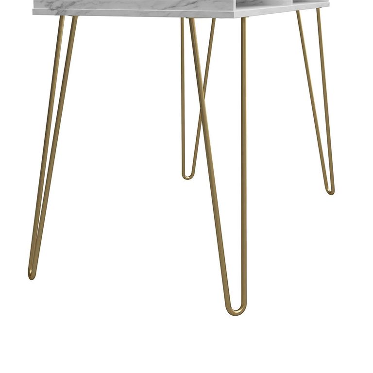 Novogratz Athena Desk - White Marble - AW9618891COMNUK