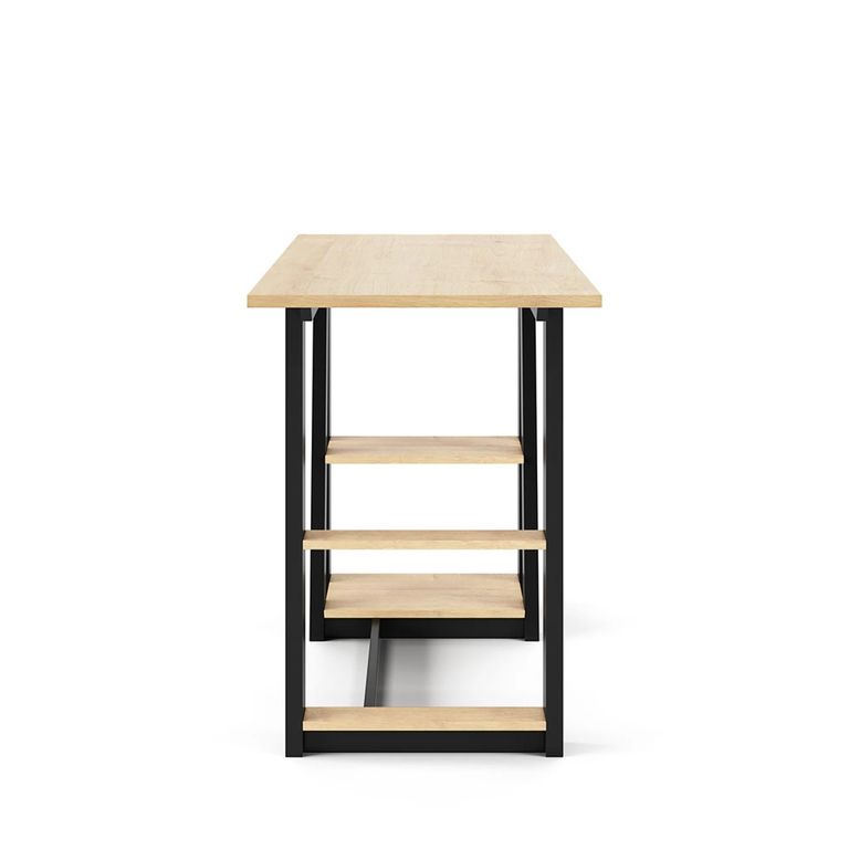 Penzance Study Desk - Oak & Black - AW3140