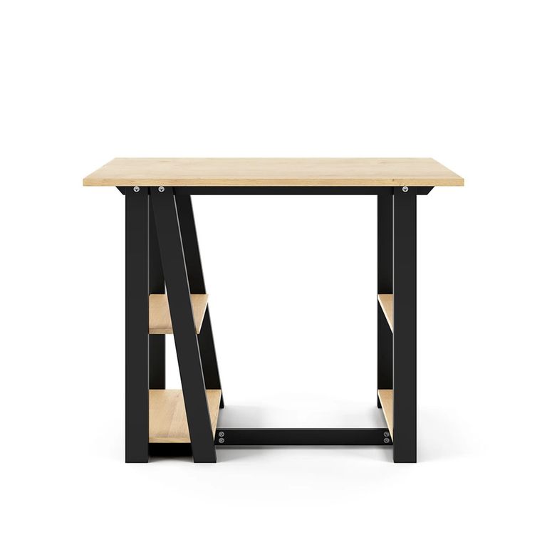 Penzance Study Desk - Oak & Black - AW3140