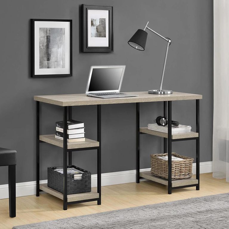 Elmwood Desk - Double Pedestal - Distressed Grey Oak - 9832096PCOMUK