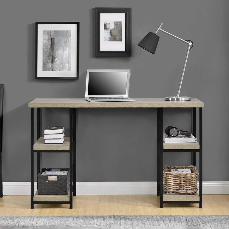 Elmwood Desk - Double Pedestal - Distressed Grey Oak - 9832096PCOMUK