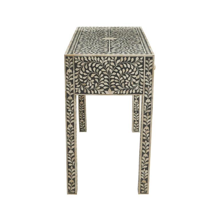 Fusion Desk - 3 Drawer - Silver Bone Inlay