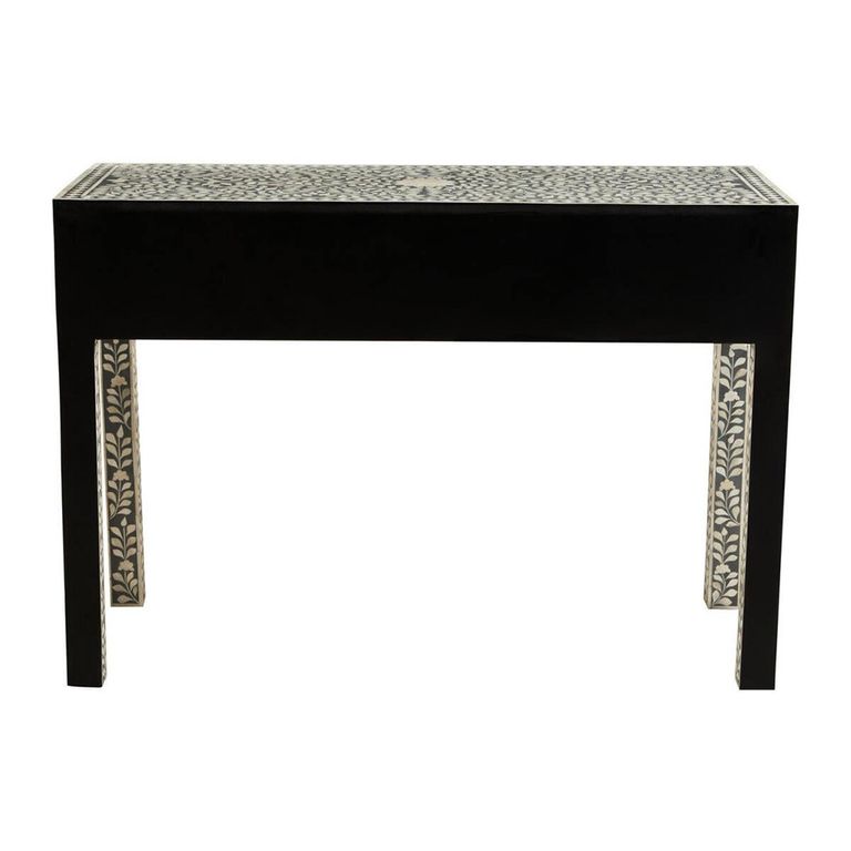 Fusion Desk - 3 Drawer - Silver Bone Inlay