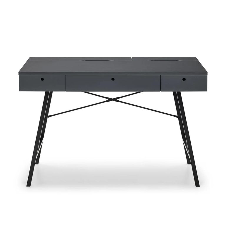 Trianon Desk - 3 Drawer - Grey - Wood
