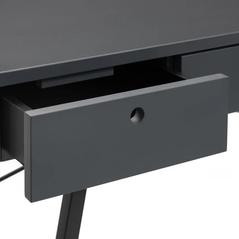 Trianon Desk - 3 Drawer - Grey - Wood