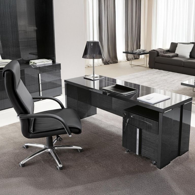 Montecarlo Office Desk - 167cm - Grey Koto High Gloss