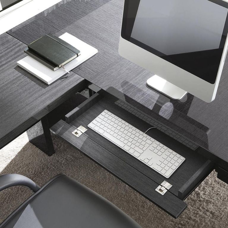 Montecarlo Office Desk - 180cm - Grey Koto High Gloss