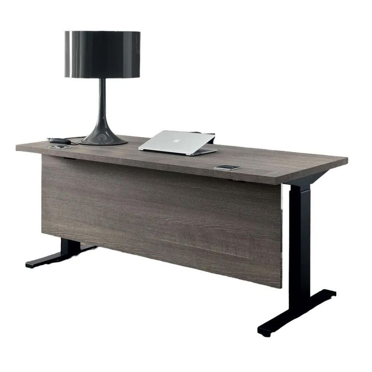 Tivoli Left Desk with Modesty - Grey Wood