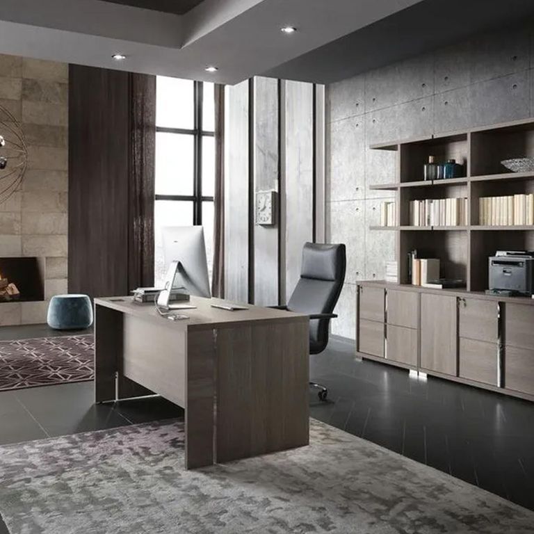 Tivoli Office Desk - 167cm - Grey Wood