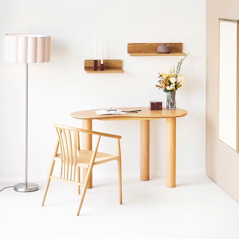 Livigno Oak Desk - Kidney Shape - Natural