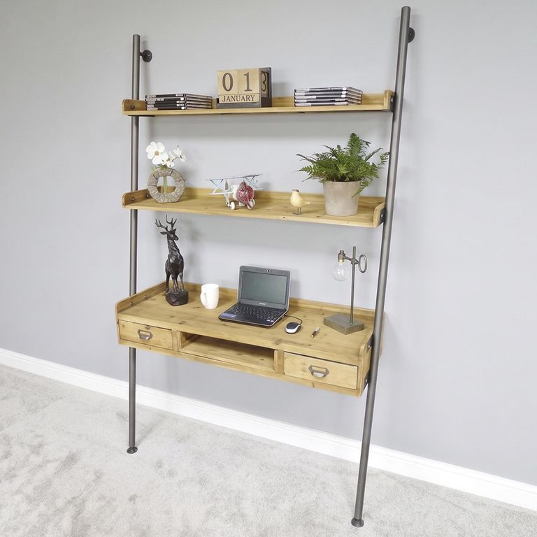 Office Desk - 2 Drawer - Ladder Style - Solid Wood