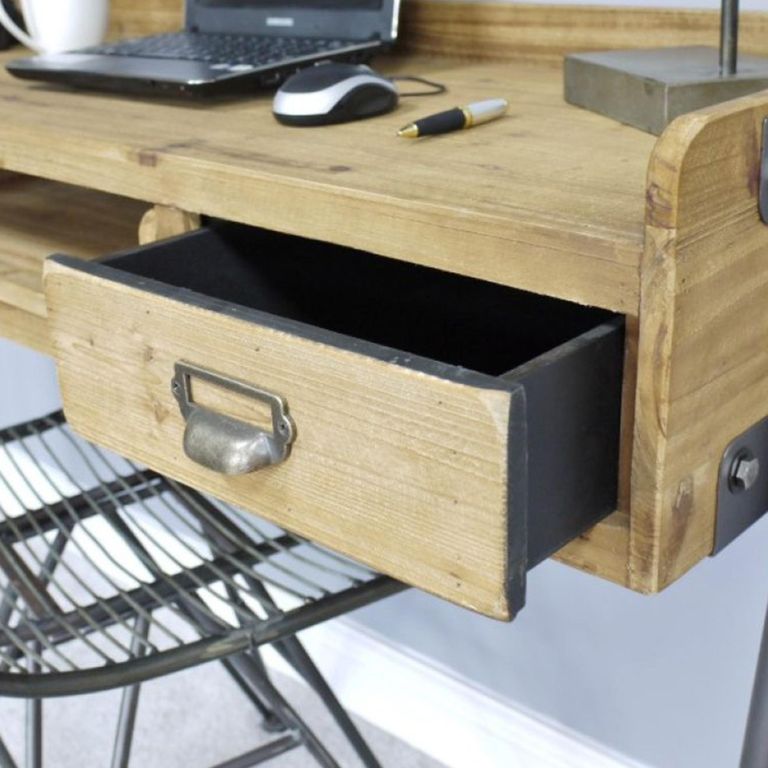 Office Desk - 2 Drawer - Ladder Style - Solid Wood