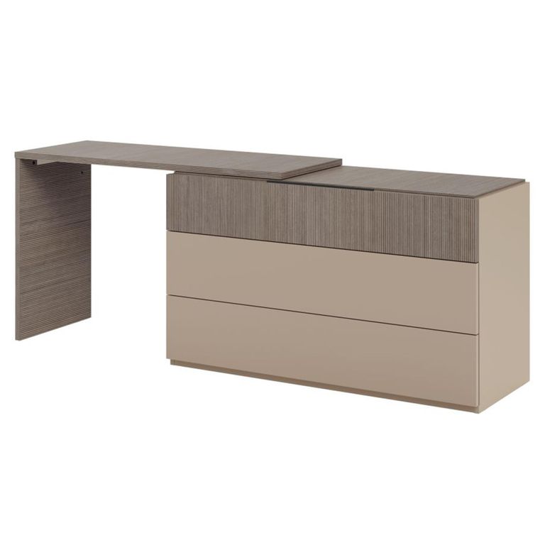 Essenza Italian Fluted Dresser - 3 Drawer - Urban Velvet and Tabacco